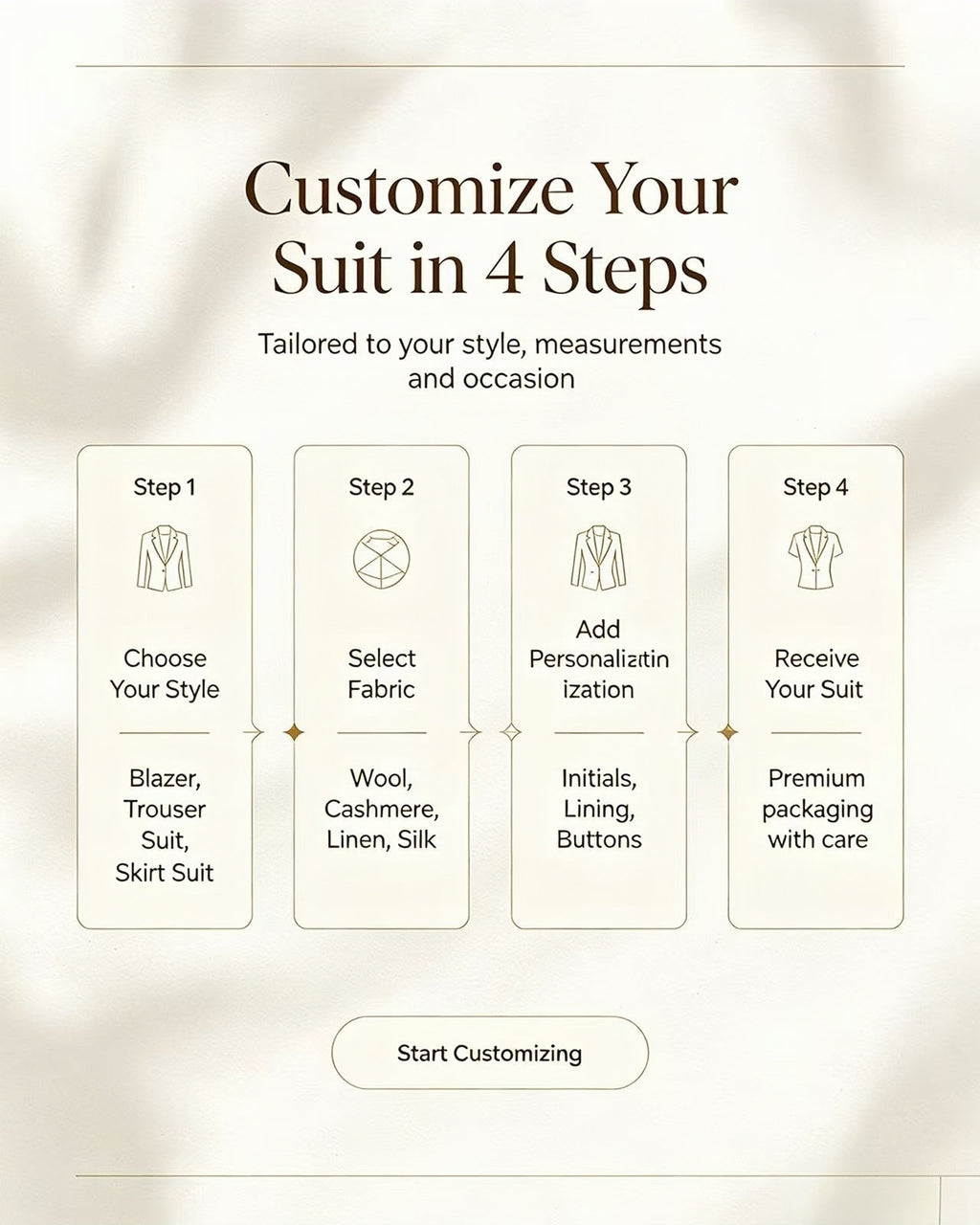 VIP-16 Custom-tailored suits for men and women; available in multiple colors.01