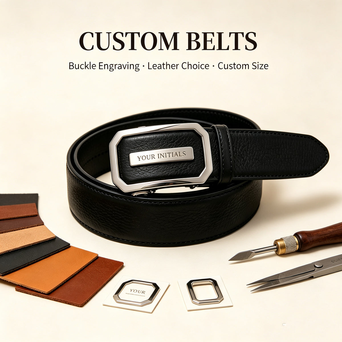 VIP-19 Custom-Engraved Genuine Leather Belt – A Top Choice for Gifting (-07)