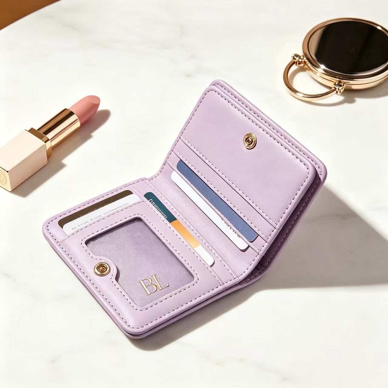 VIP-33 Customized women's wallets with customizable logos and text; stylish and personalized couple's clutch wallets. (08-2)