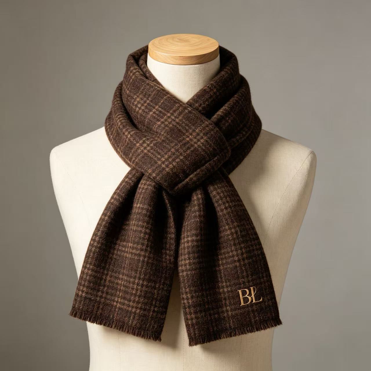 VIP-28 Men's Custom Scarf – Personalized with Logo, Name, or Text. Warm Neck Warmer/Shawl – Ideal for Business, Father's Day, or Commemorative Gifts (Model 10-1)