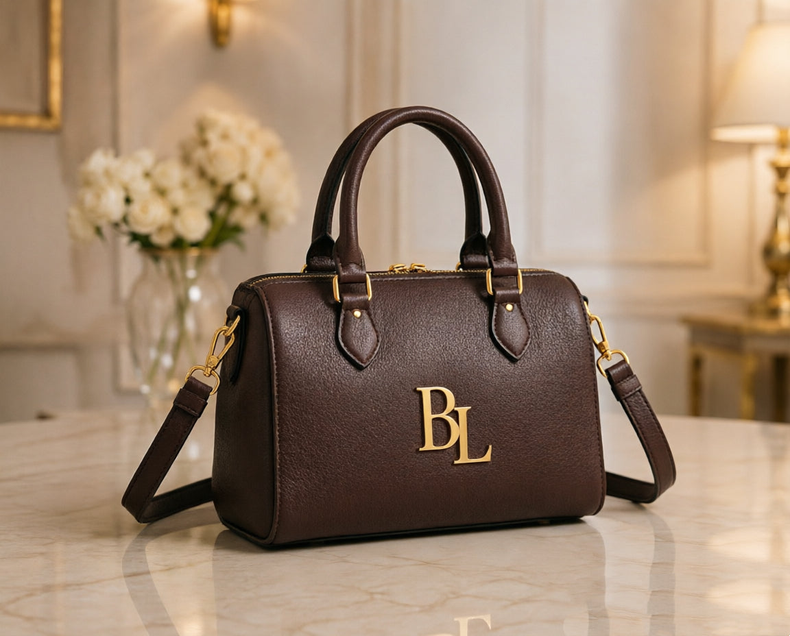 BL Custom Navy Blue Boston Bag | Affordable Luxury Women's Handbag 04-6