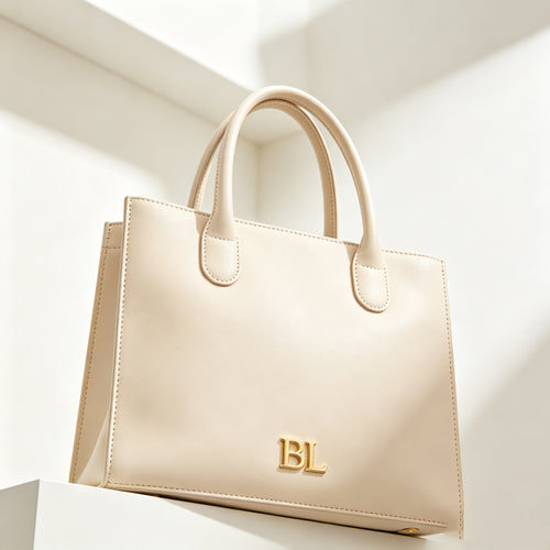 BL Custom Creamy Apricot Tote | Affordable Luxury Women's Commuter Handbag 04-10