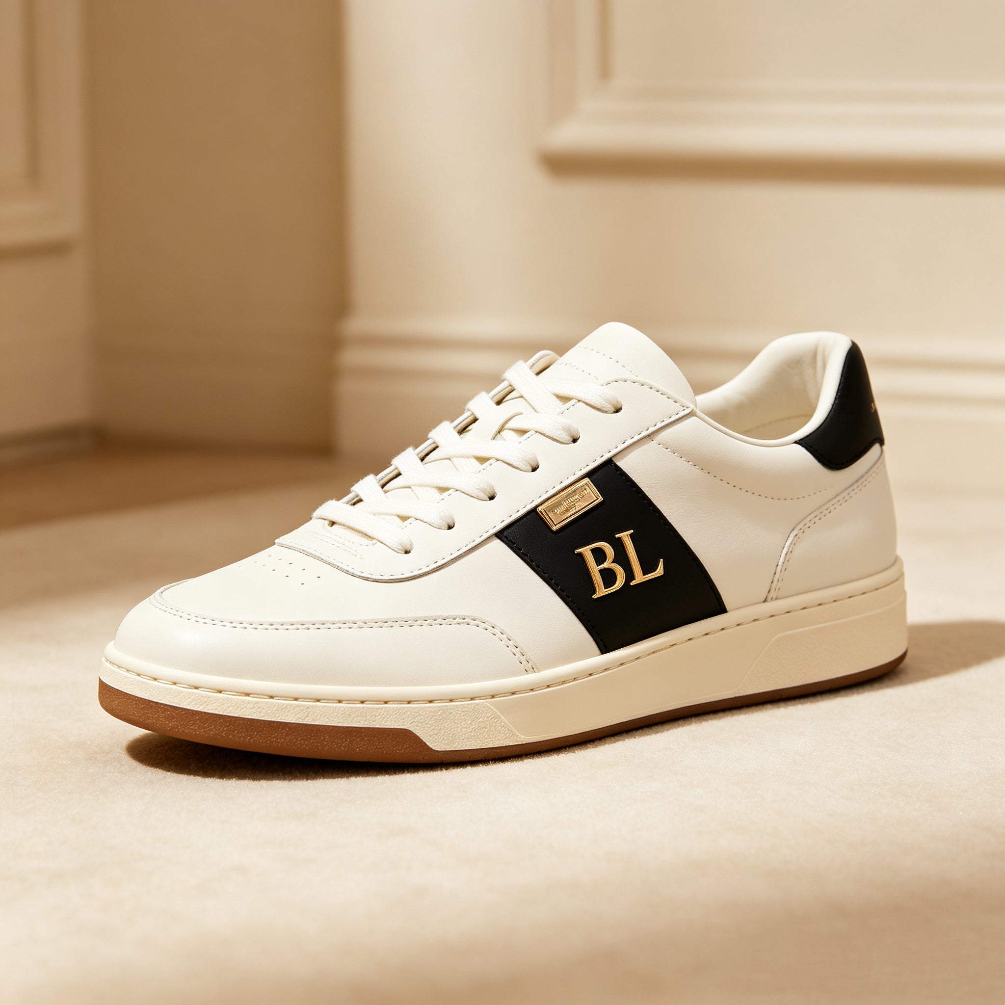 BL Custom Color-Block Casual Sneakers | Unisex White Sneakers 03-5