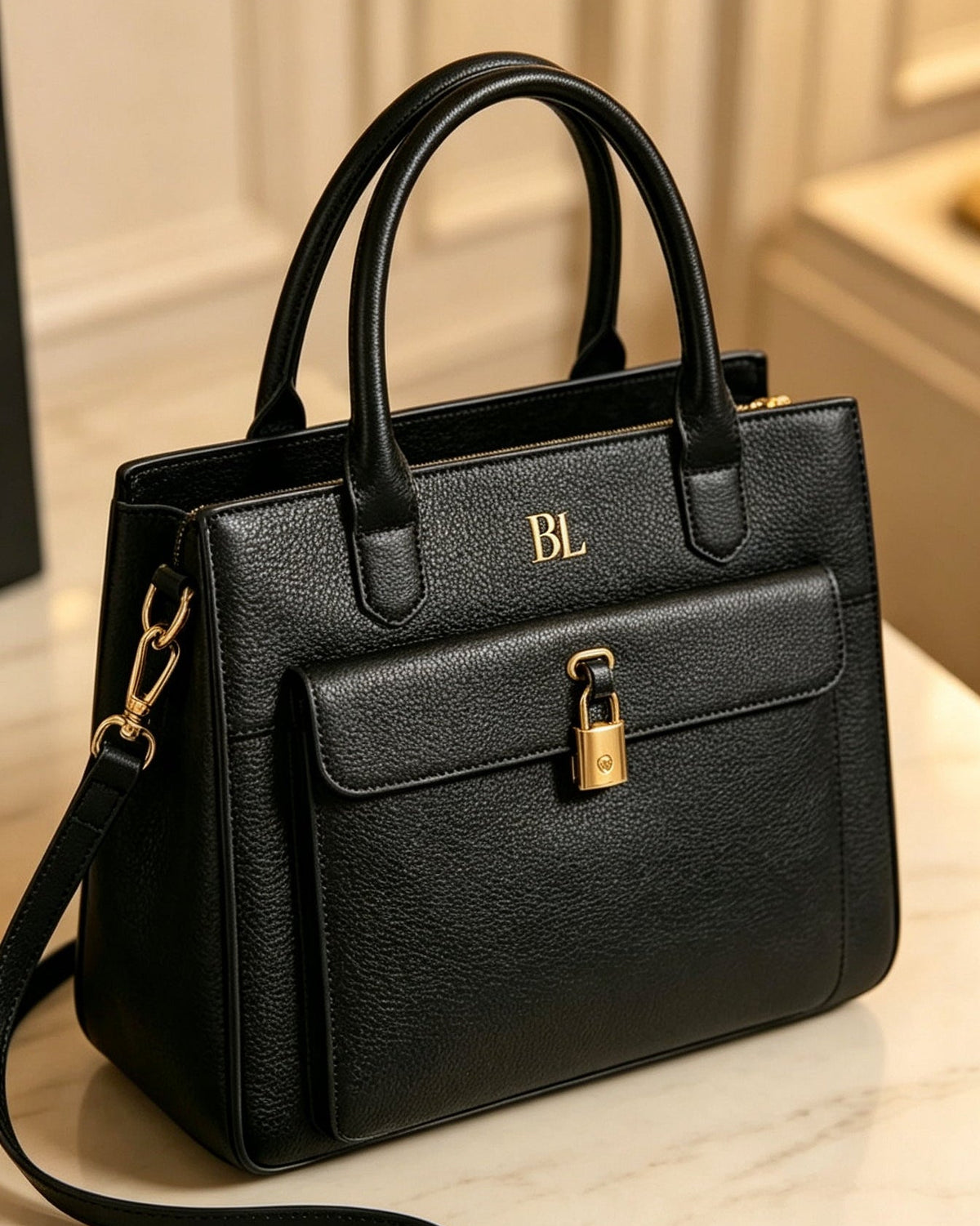 BL Custom Vintage-Style Clasp Handbag – Business/Commuter Bag (Crossbody & Shoulder Carry) 04-14
