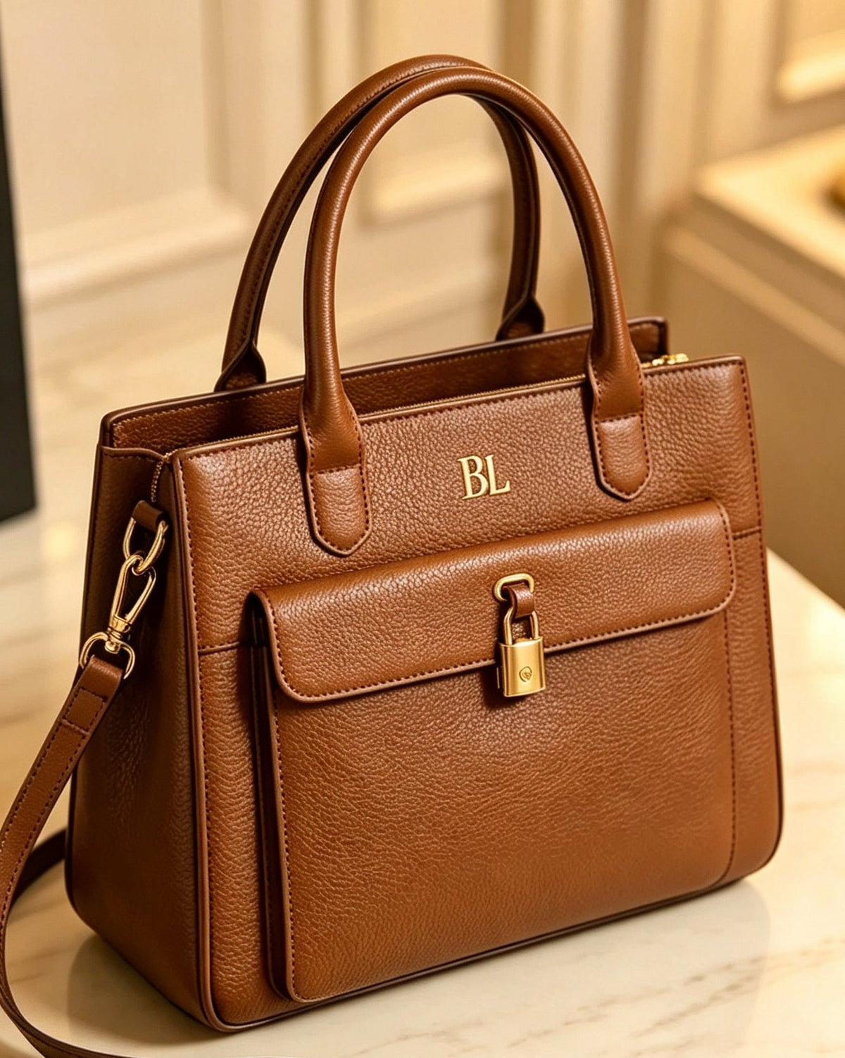 BL Custom Vintage-Style Clasp Handbag – Business/Commuter Bag (Crossbody & Shoulder Carry) 04-14