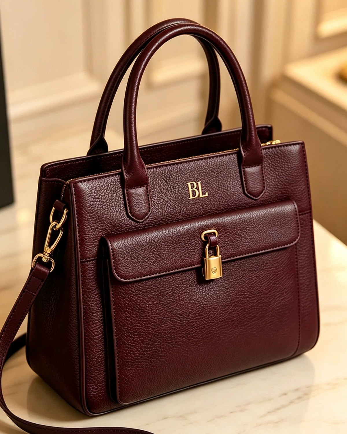 BL Custom Vintage-Style Clasp Handbag – Business/Commuter Bag (Crossbody & Shoulder Carry) 04-14