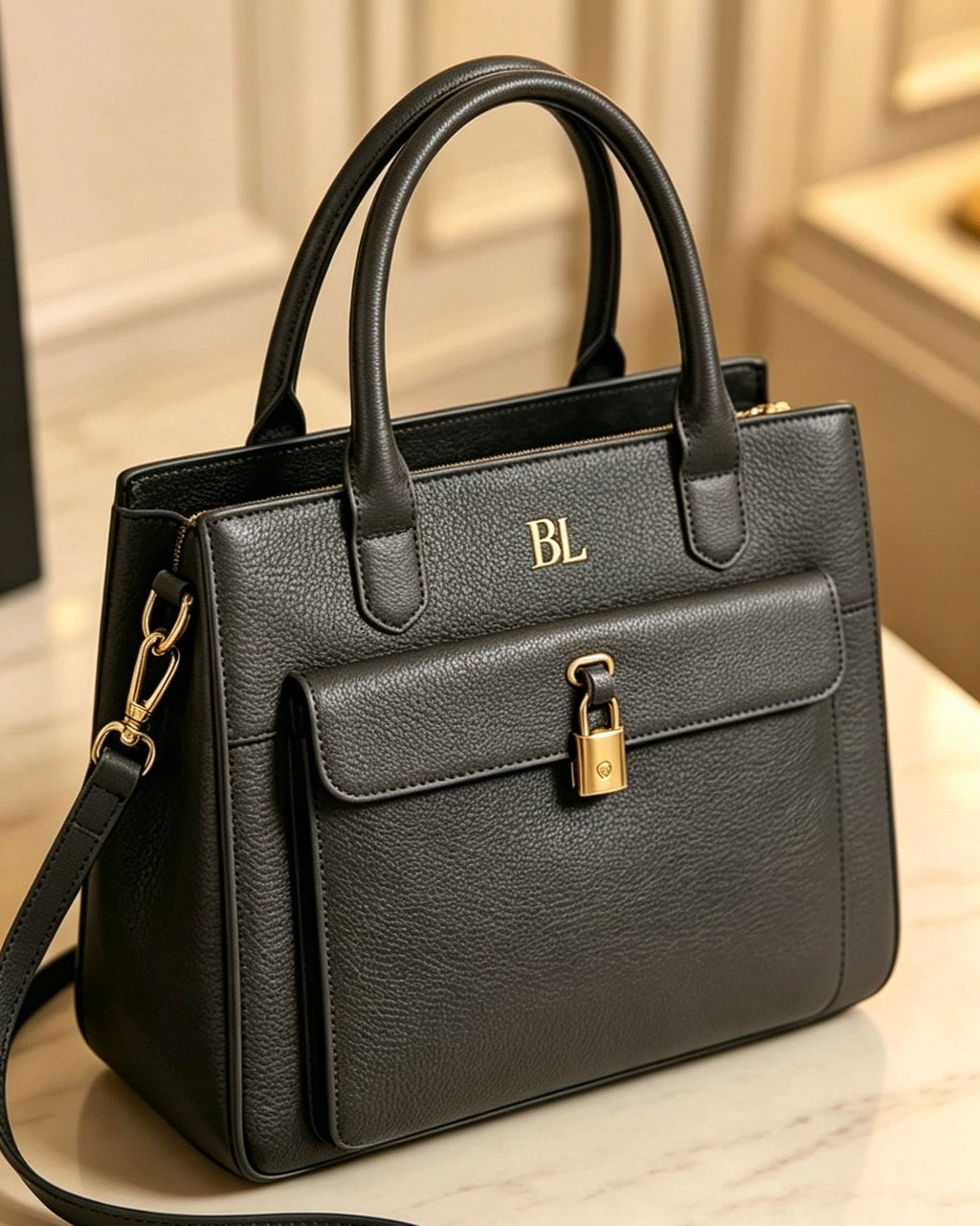 BL Custom Vintage-Style Clasp Handbag – Business/Commuter Bag (Crossbody & Shoulder Carry) 04-14