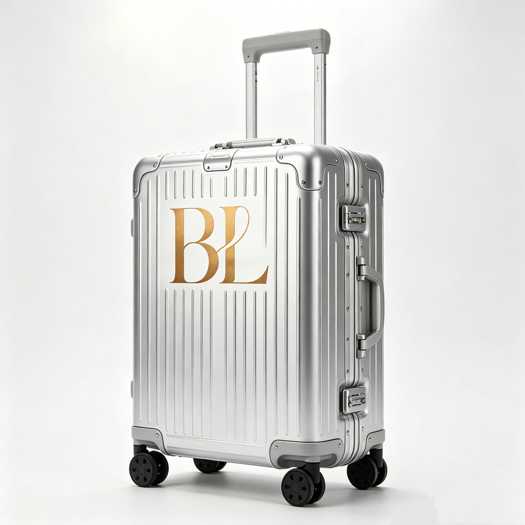 Custom Logo Silver Aluminum-Frame Suitcase | Premium Metal Trolley Case 11-1