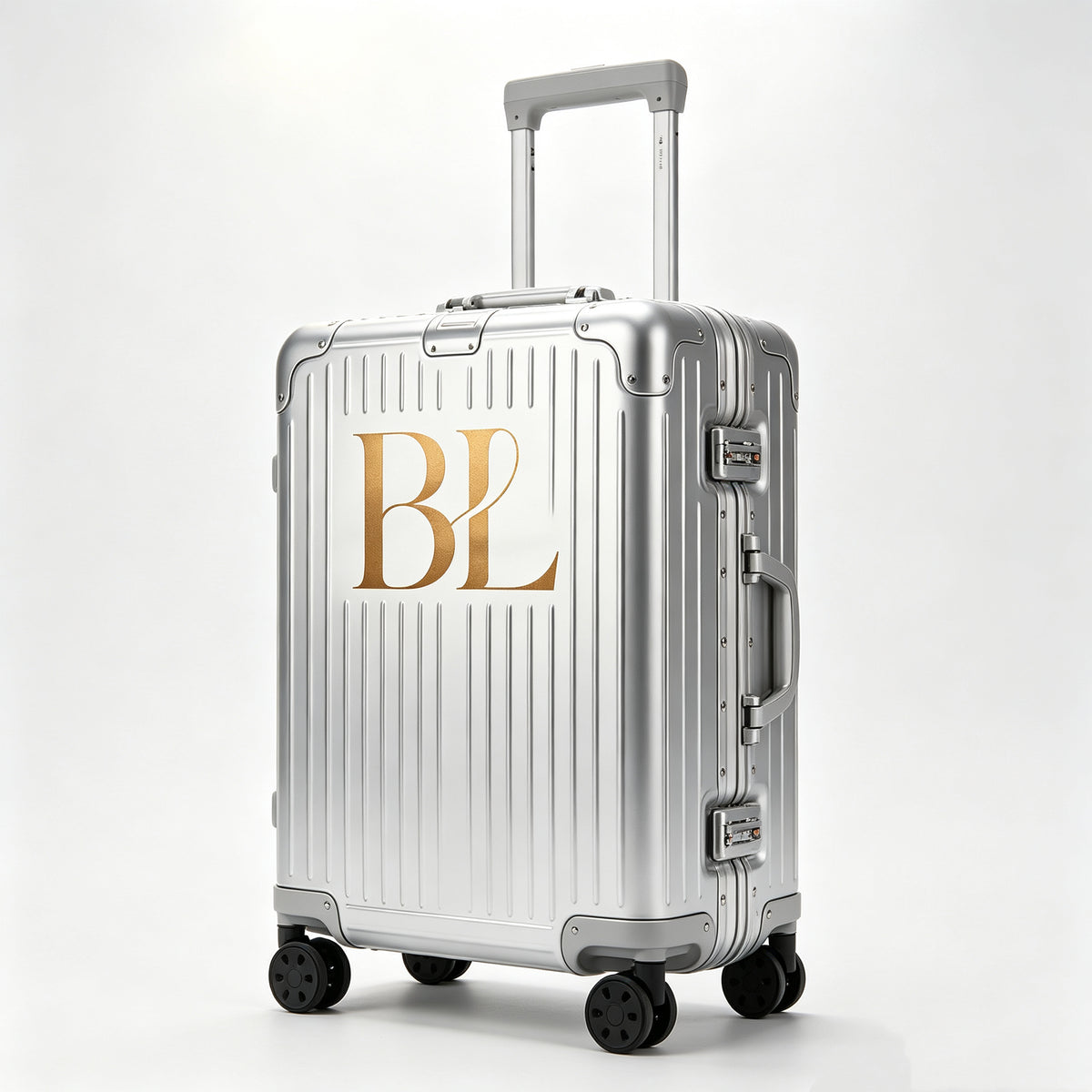 Custom Logo Silver Aluminum-Frame Suitcase | Premium Metal Trolley Case 11-1