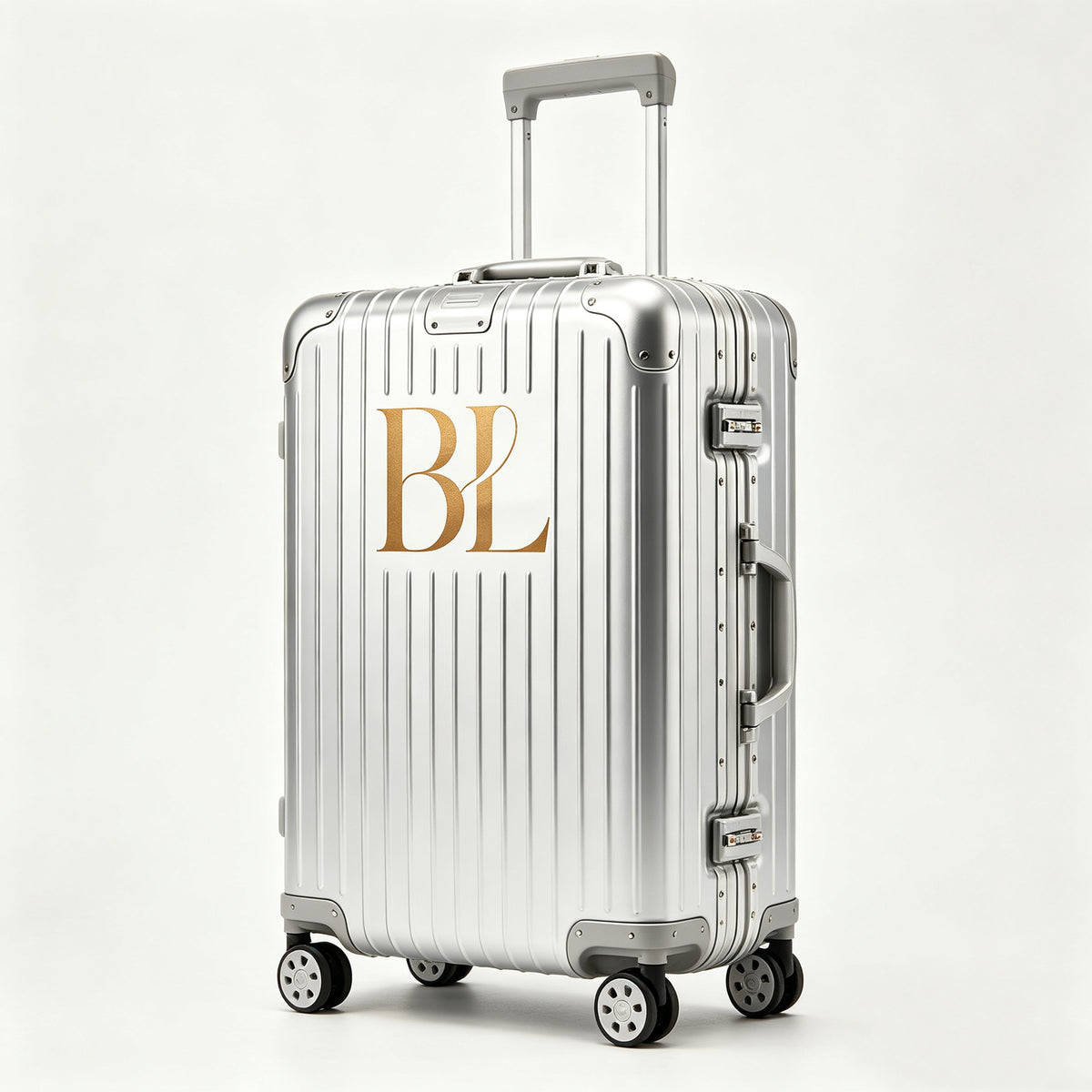 Custom Logo Silver Aluminum-Frame Suitcase | Premium Metal Trolley Case 11-1