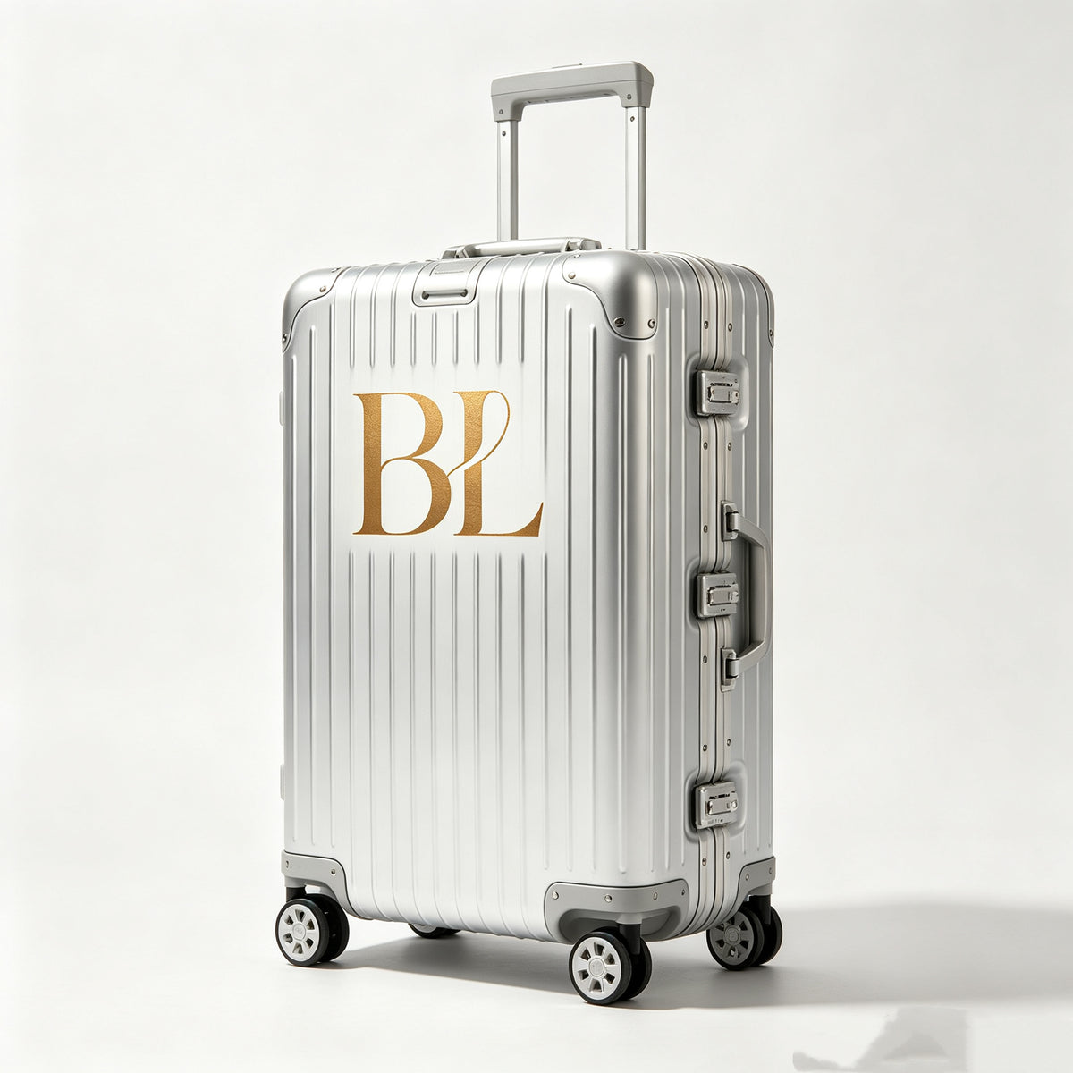 Custom Logo Silver Aluminum-Frame Suitcase | Premium Metal Trolley Case 11-1