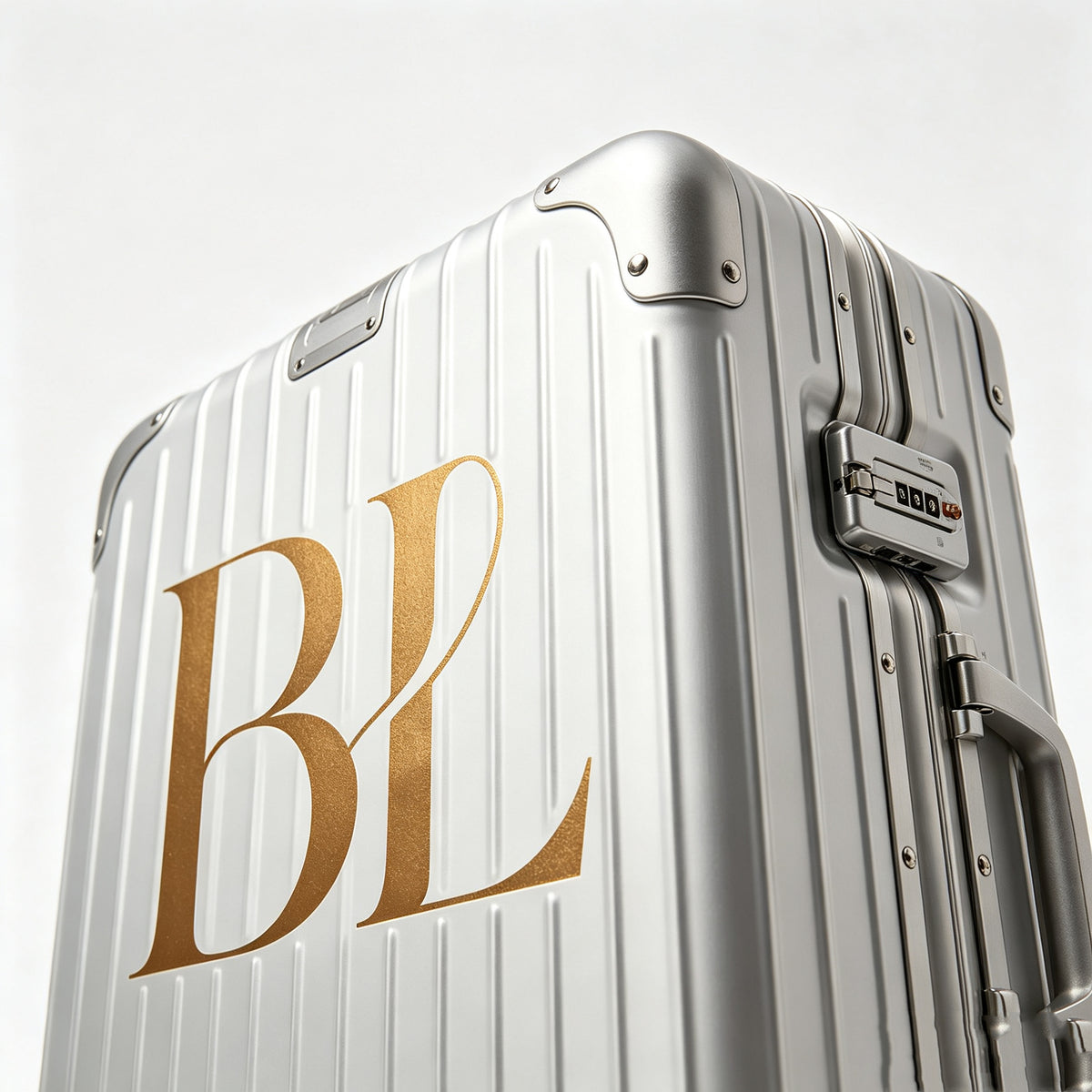Custom Logo Silver Aluminum-Frame Suitcase | Premium Metal Trolley Case 11-1