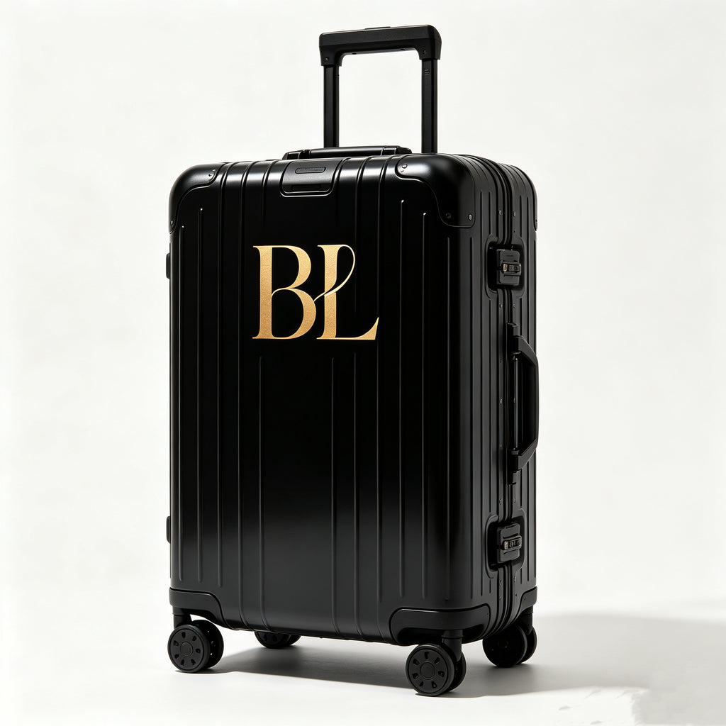 Custom Logo Black Aluminum-Frame Luggage | Premium Metal Trolley Case 11-2