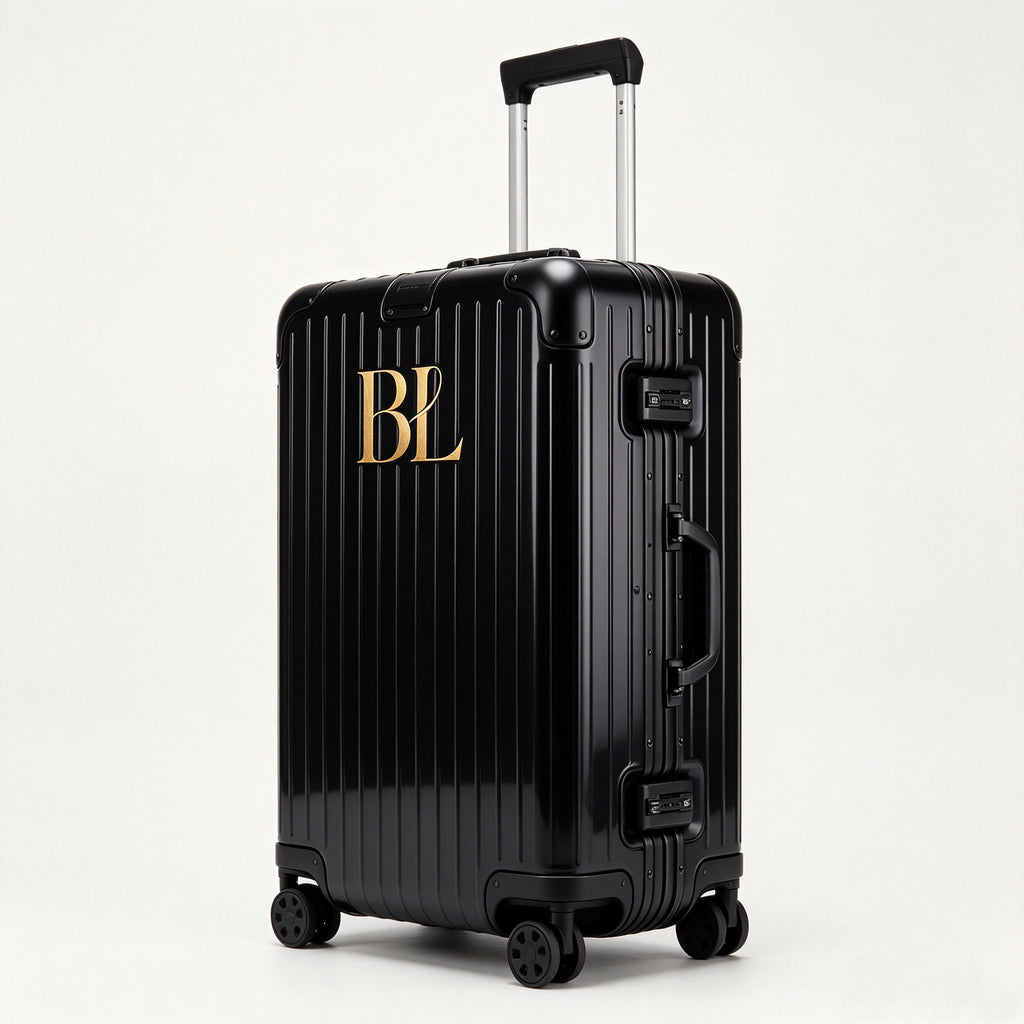 Custom Logo Black Aluminum-Frame Luggage | Premium Metal Trolley Case 11-2