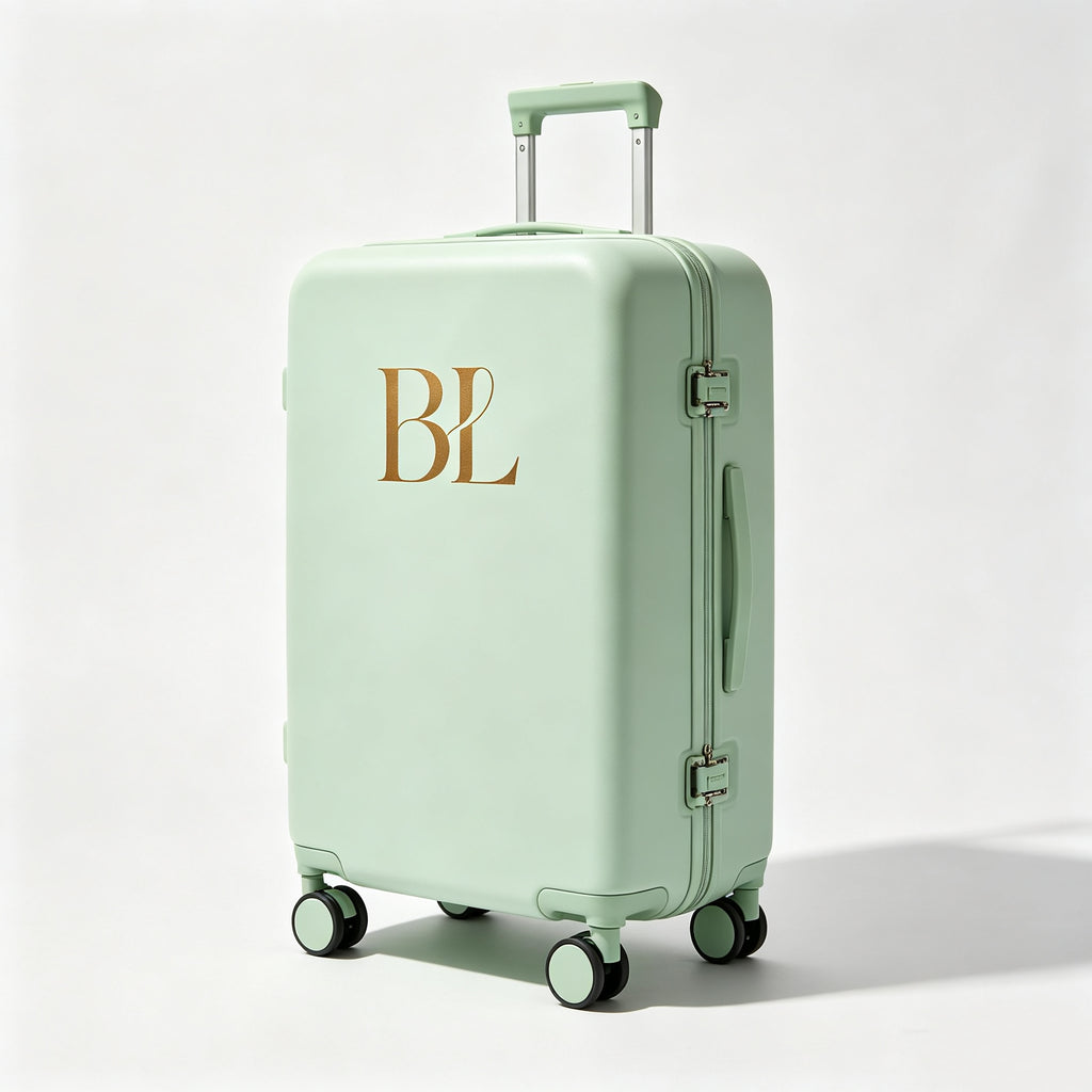 Customizable Initial Luggage | Mint Green Hardshell Suitcase | A Fresh Travel Essential 11-4