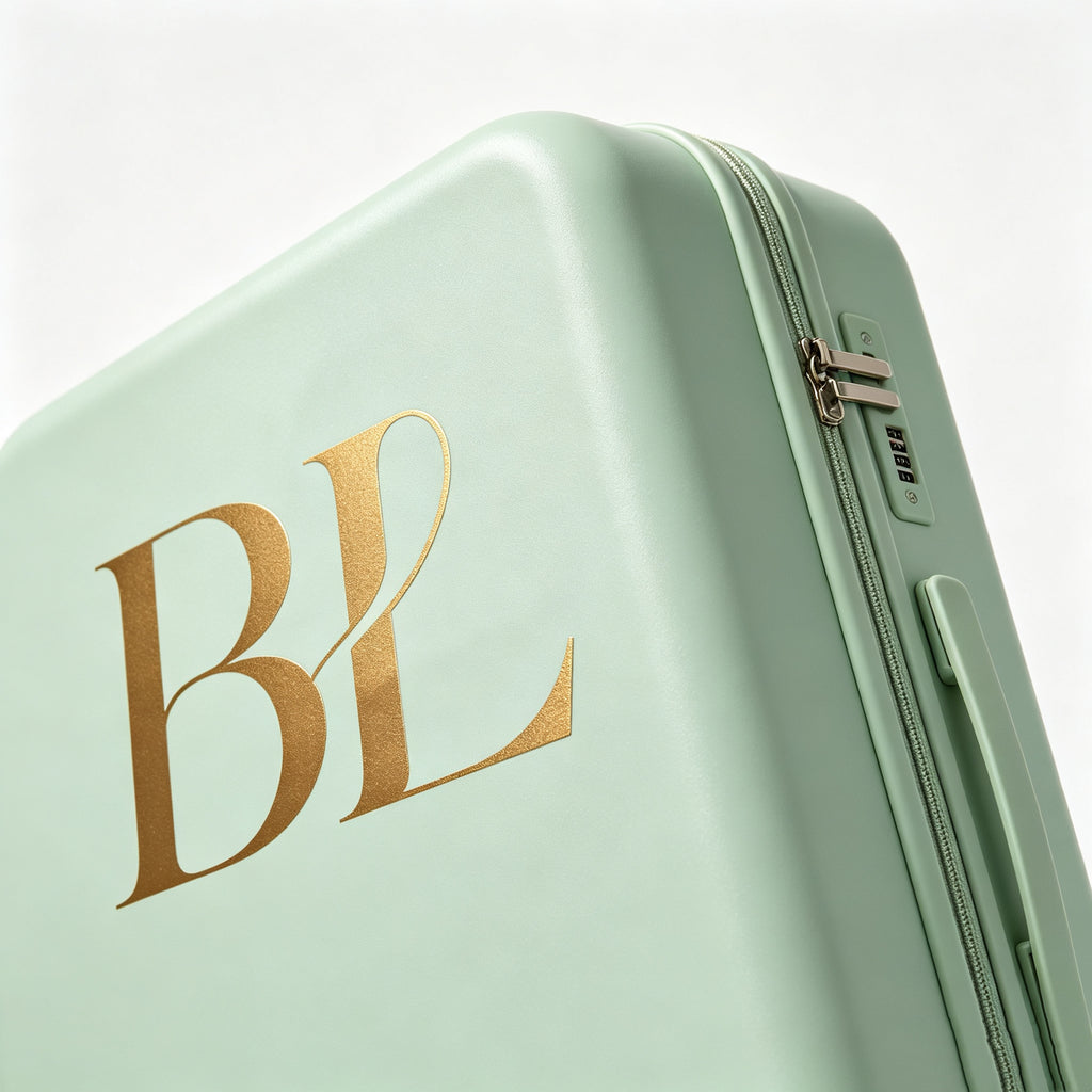 Customizable Initial Luggage | Mint Green Hardshell Suitcase | A Fresh Travel Essential 11-4