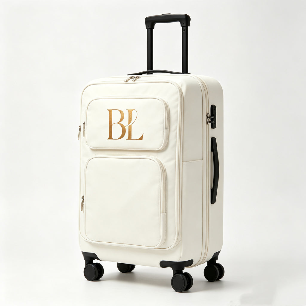 Customizable Soft-Shell Suitcase with Personalized Initials | Multi-Color, High-Capacity Travel Case | Ideal Choice for Casual Travel 11-5