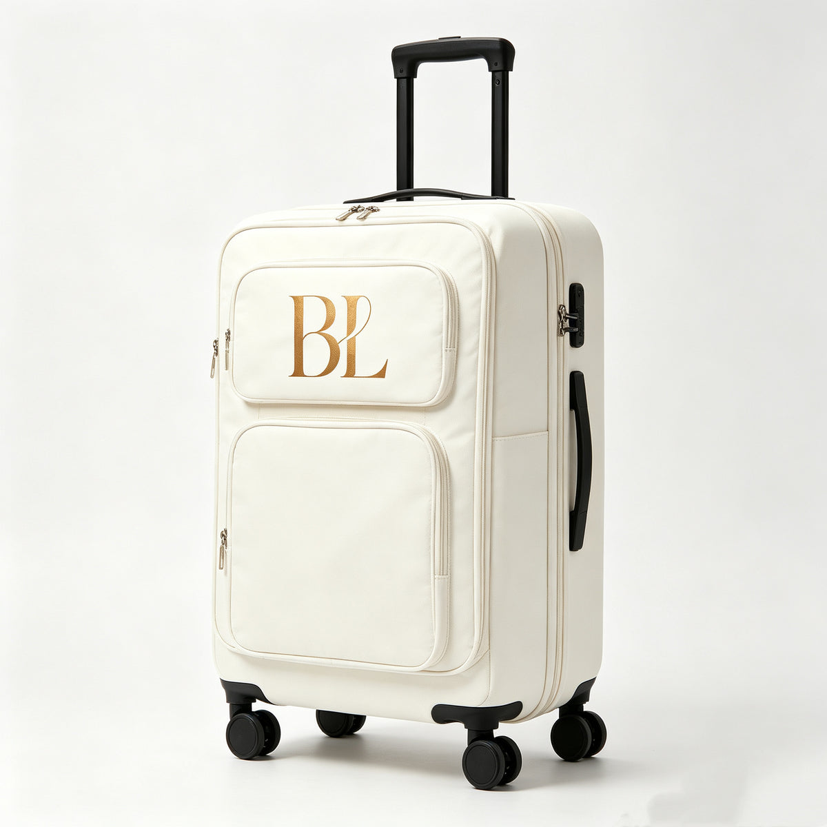 Customizable Soft-Shell Suitcase with Personalized Initials | Multi-Color, High-Capacity Travel Case | Ideal Choice for Casual Travel 11-5